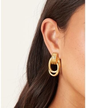ASOS Waterproof Stainless Steel Stud Earrings With Door-knocker Design - Black