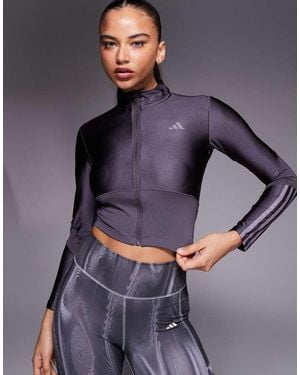 adidas Originals Top Cálido Ultrabrillante Con Cremallera Hyperglam De Adidas Training - Morado
