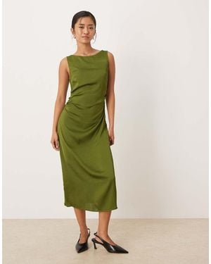 JJXX Satin Midi Dress - Green
