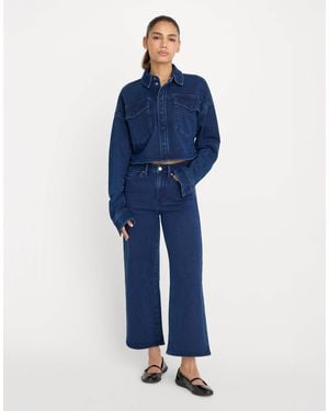 GOOD AMERICAN – jeanius – cropped-jacke - Blau