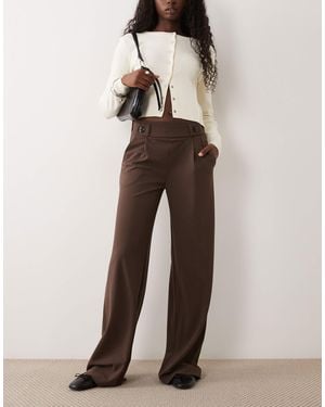 JDY Tall Hose mit knopfdetail und weitem bein - Natur