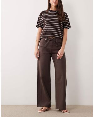 Mango Rachel Drawstring Straight Leg Jeans - Brown