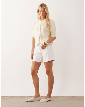 ASOS – leichte, kurzärmlige strickjacke - Natur