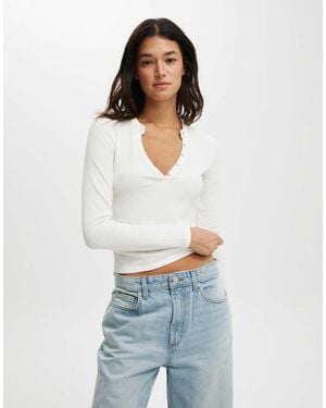 Cotton On Ryan Henley Long Sleeve - White