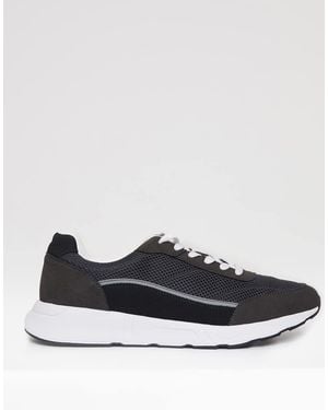 Threadbare Retro Lace Up Trainers - Grey