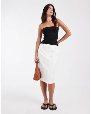 ASOS Tailored Knee Length Pencil Skirt - White