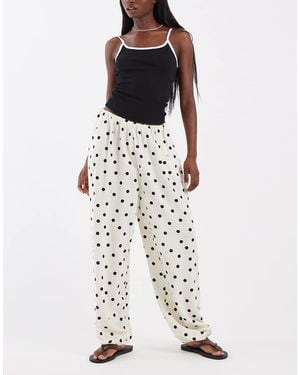 ASOS Linen Look Balloon Trousers - White