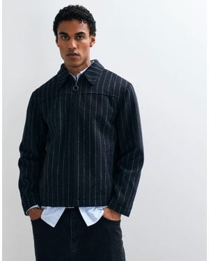 ASOS Zip Through Wool Look Jacket - Blue