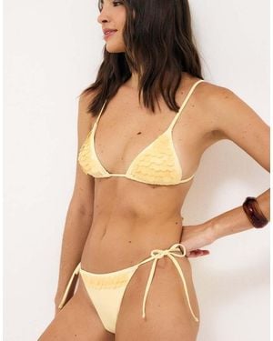 NA-KD Sequin Detail Triangle Bikini Top - Natural