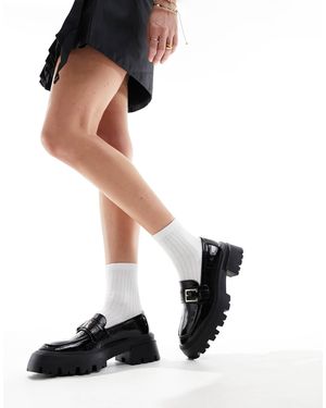 Elle Chunky Sole Loafers - Black