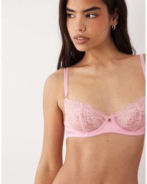 Boux Avenue Sujetador Balconette Pastel Sin Relleno Con Diseño Bordado Elsbeth - Marrón
