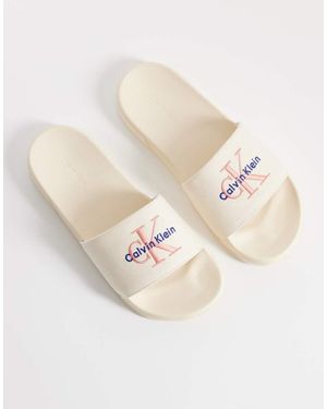 Calvin Klein Jeans Essential Logo Slides - Natural