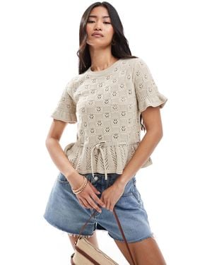 Miss Selfridge – kurzärmlige strickjacke - Blau