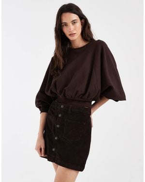 ONLY Cord Button Through Mini Skirt - Black