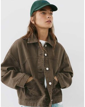 Pull&Bear Camicia Giacca Boxy - Verde