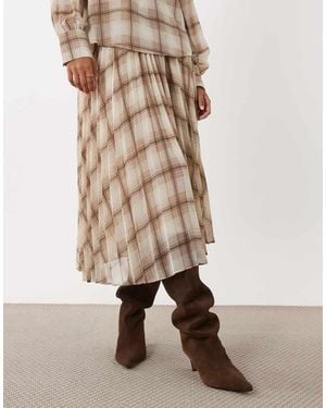 Mango Stut Flowy Midi Skirt Set - Natural