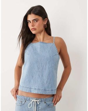 Abercrombie & Fitch Tie-back Denim Cami Top - Blue
