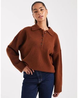 ASOS Knitted Compact Rugby Shirt - Blue