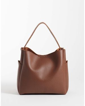 PASQ Sac seau avec bandoulière - marron