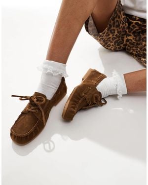 Stradivarius Leather Loafer - White