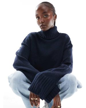 ASOS Jersey Corto Con Cuello Vuelto De Asos Design Tall - Azul