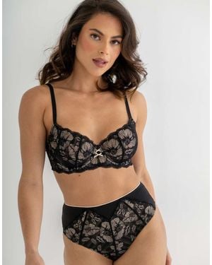 Pour Moi Atelier Lace Non Pad Underwired Balcony Bra- Coesmetic - Black