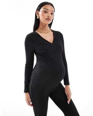 ONLY Long Sleeve Jersey Jumpsuit - Black