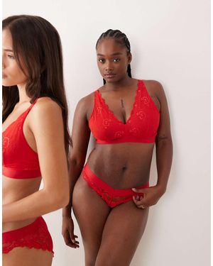 Lemonade Dolls Bralette De Copas Grandes De Encaje Signature De - Rojo