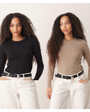 JJXX 2 Pack Long Sleeve Tops - Black