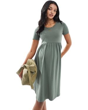 Mama.licious Mamalicious Maternity Mini Smock T-Shirt Dress - Green