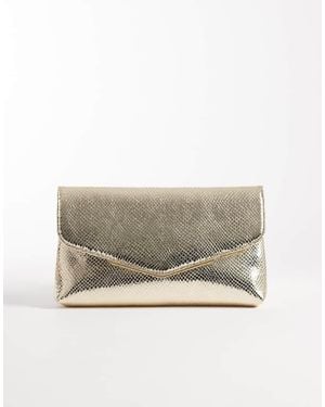New Look Envelope Clutch Bag - Grey