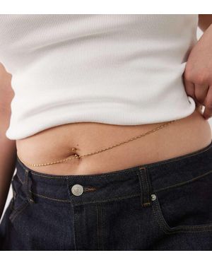 ASOS Asos Design Curve Waterproof Stainless Steel Belly Chain - Grey