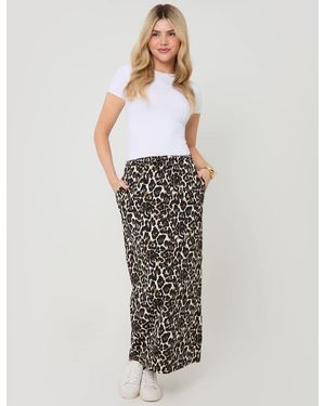 Threadbare Print Jersey Maxi Skirt With Pockets - White