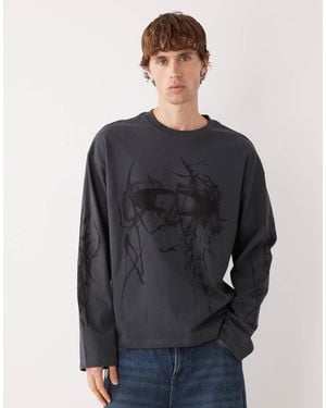 Weekday – great – kastiges t-shirt - Blau