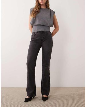Mango Jeans Dritti Slavato - Nero