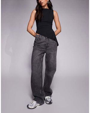 River Island Vaqueros Negros De Pernera Recta Holgada De - Multicolor