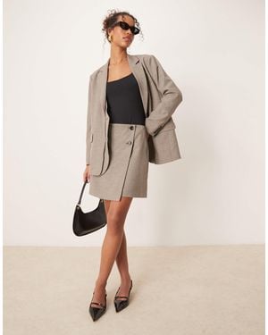 Y.A.S Wrap Detail Tailored Skirt Co-ord - Natural
