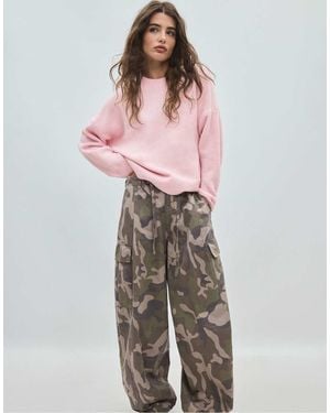 Stradivarius Zachte Basic Gebreide Trui - Roze