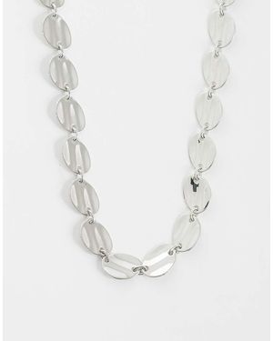 ASOS Collana Con Design A Disco Liscio - Bianco