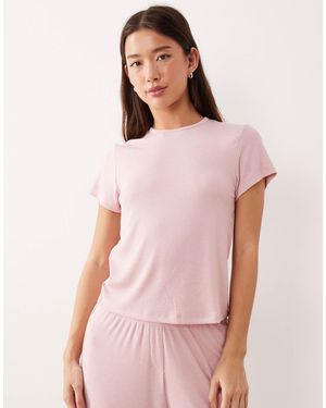 ASOS Mix & Match Soft Rib Knit Pajama T-shirt - Pink