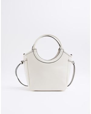 River Island Rounded Handle Tote Bag - White