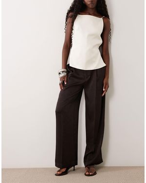 Gina Tricot Pleated Satin Pants - Black