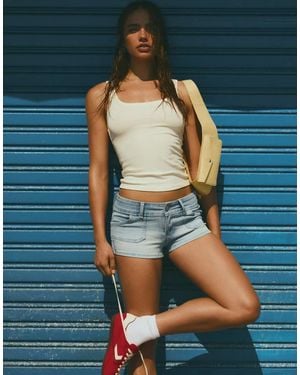 Bershka Denim Shorts - Blue