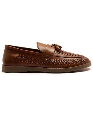 OFF THE HOOK 'Tiger' Loafer Tassel Casual Slip-On Leather Shoes - Brown
