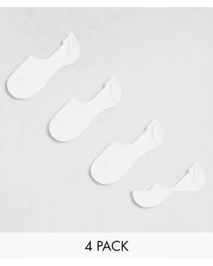 Pieces 4 Pack Footsie Invisible Socks - White