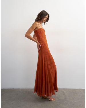 TOPSHOP Pintucked Bust Chiffon Maxi Dress - White