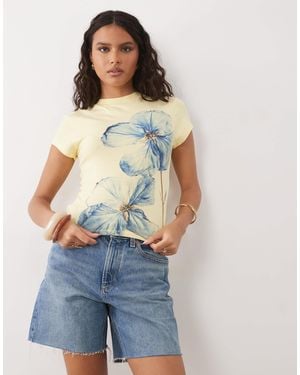 ASOS Baby Tee With Flower Graphic - Blue