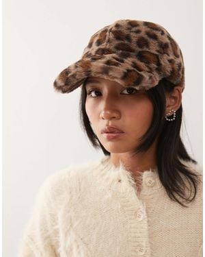 Collusion – kunstpelz-kappe mit leopardenmuster - Braun