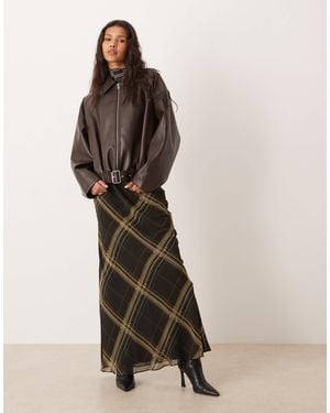 Mango Patterned Maxi Skirt - Black