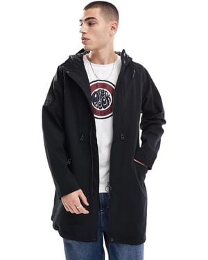 Pretty Green Parka Negra De Softshell De - Negro